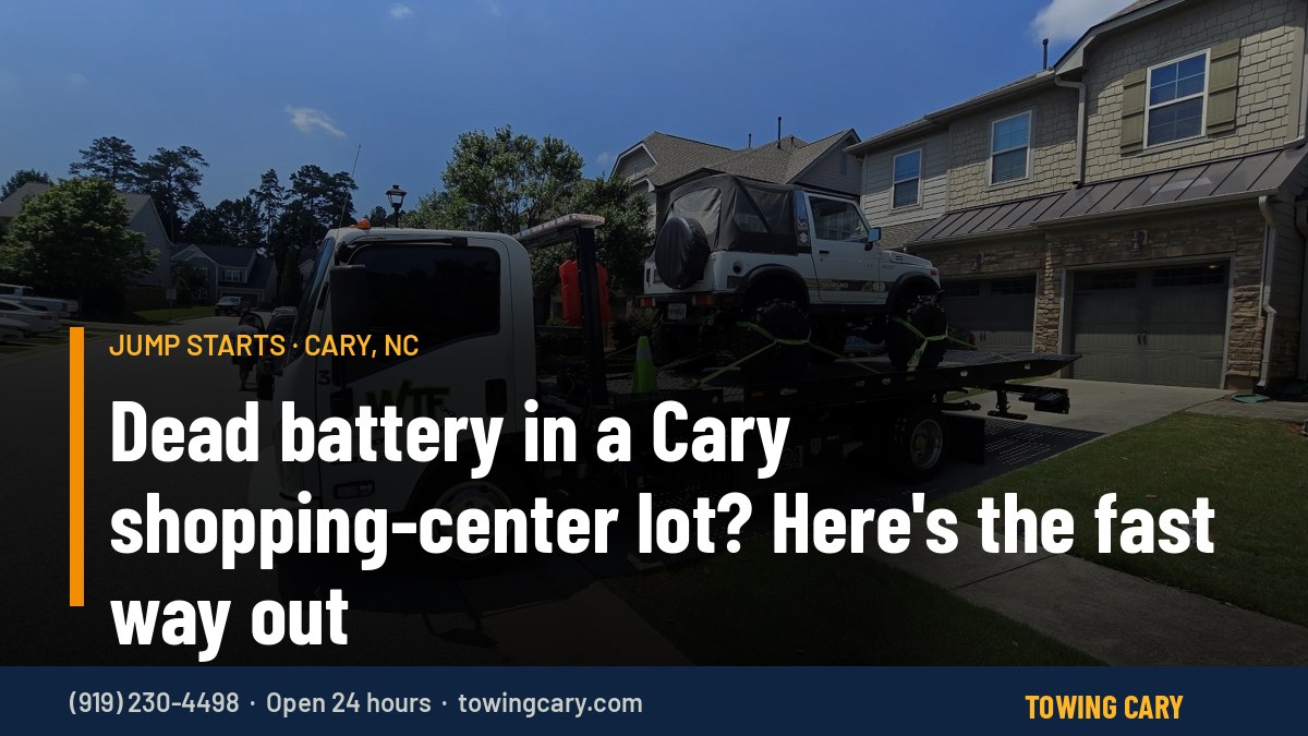 Tow truck in Cary, NC – Jump starts · Cary, NC